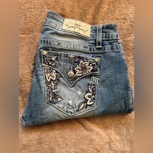 Miss Me Floral Embroidered Chloe Boot Jeans Size 34/33